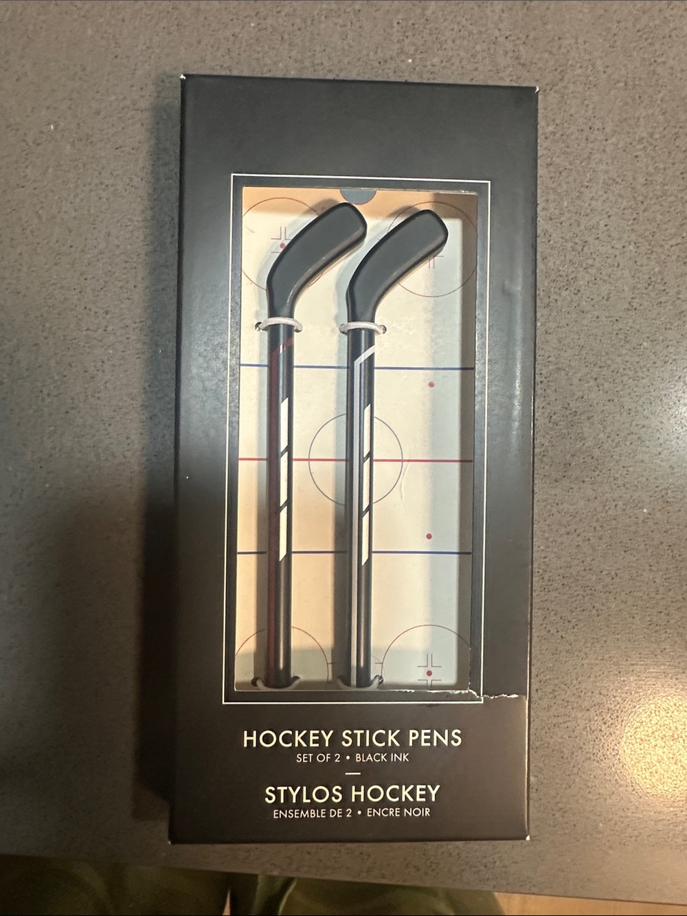 Hockey Stick Pen Set - Black